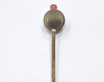Raw Brass Wood Hair Stick