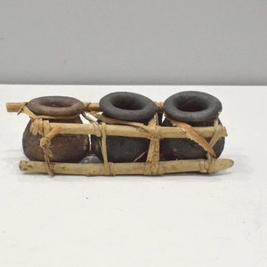 African Triple Black Clay Storage Pot&#39;s Kenya