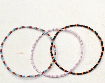 African Zulu Beaded Bangle Bracelet Set RSA