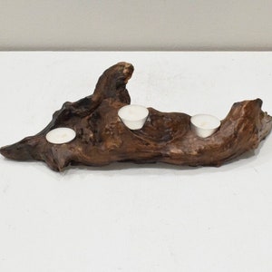 Teak Wood Root Carved Candle Holder Thailand