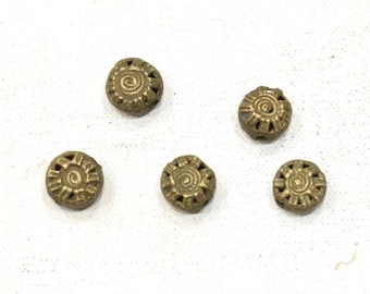 Beads African Brass Round Small Flower Bead