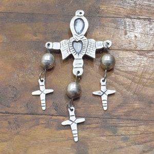 Cross Sterling Silver Pendant Pin Guatemala