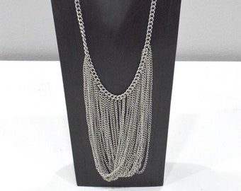 Silver Mesh Chain Necklace