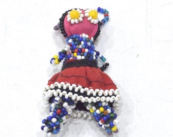 African Zulu Beaded Folk Art Doll RSA