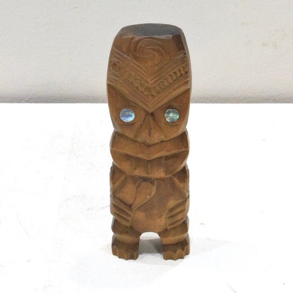 Neuseeland Holz Tiki Statue Polynesien