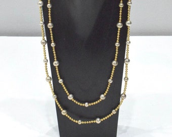 Gold Silver Long Necklace