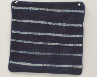 African Batik Blue White Pillowcase