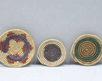 African Basket Botswana Natural Food Basket Set of 3