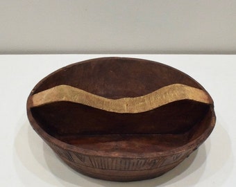 Ethiopian Gurage Wood Meat Cutting Bowl