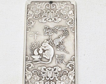 Chinese Zodiac Silver Rat Amulet