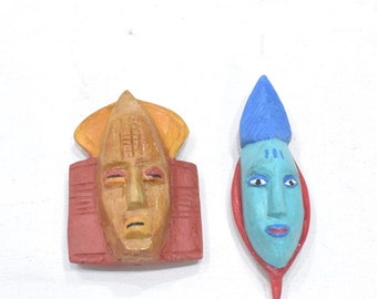 African Pair Miniature Decorative Masks