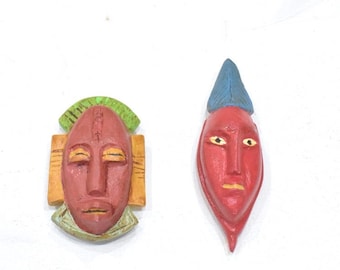 African Pair Miniature Decorative Masks
