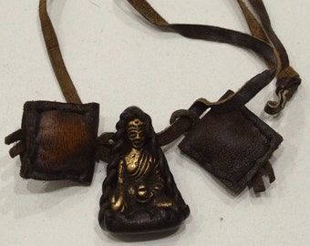 Necklace Buddha Brass Buddha Leather Amulet Necklace