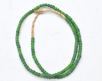 African Green White Heart Beads