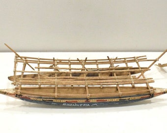 Papua New Guinea Carved Wood Model Canoe