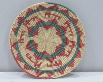 African Basket Botswana Natural Colors South Africa Woven Palm Food Basket