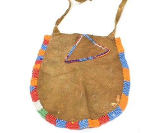 African Bushmen Apron Female Hide Beaded Apron