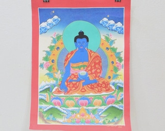 Tibetan Thangka Silk Hand Painted Buddhist Deity