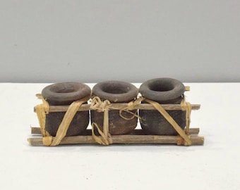 African Triple Black Clay Storage Pot's Kenya