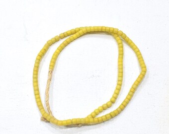 African Light Yellow Glass Beads