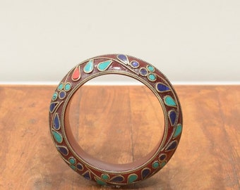 Bracelet Inlaid Stone Lucite Bangle Bracelet