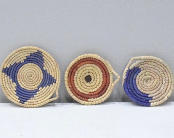 African Basket Botswana Natural Food Basket Set of 3