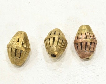 Beads African Brass Large Oval Cage Bead