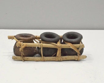 African Triple Black Clay Storage Pot's Kenya