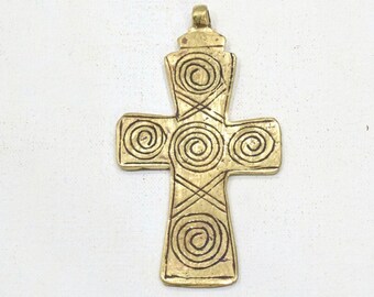 Ethiopian Brass Coptic Cross Pendant Tuareg North Africa