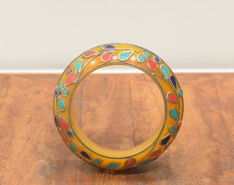 Bracelet Inlaid Stone Lucite Bangle Bracelet