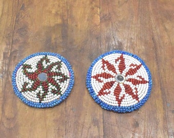 Middle Eastern Beaded Banjara Medallion Pairs