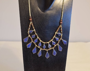 Necklace Blue Lapis Middle Eastern Kuchi 2 Strand Pendant Necklace