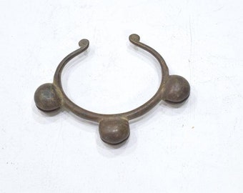 African Bronze old Metal Bell Bracelet Ghana