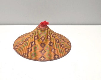 African Nubian Woven Plate Cover Basket