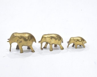India Brass Elephants Set of 3