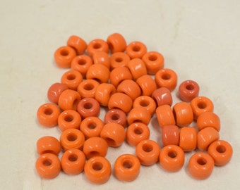 Beads Orange Glass Pony Beads India