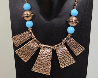 Necklace Copper Hammered Pendant Necklace