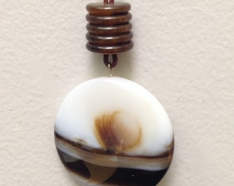 Agate Stone and Horn Cord Necklace