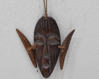 African Mask Lega Pendant Necklace Lega