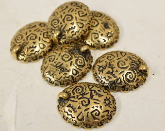 Beads Vintage 6 Antique Gold Plated Pierced or Clip Earrings Pendant Handmade Jewelry Necklaces Bracelets Earrings Creative Vintage  Beads 4