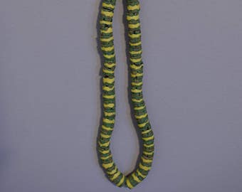 Beads Strand African Yellow Green Trade Beads 12-15mm