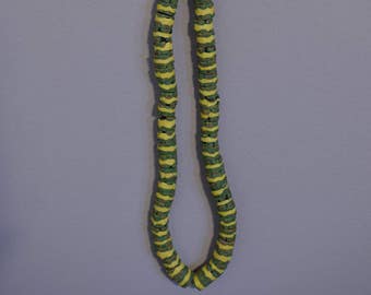 Beads Strand African Yellow Green Trade Beads 12-15mm