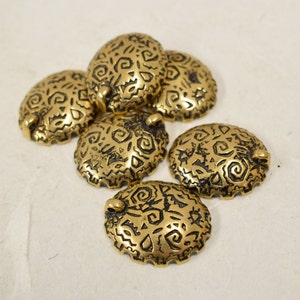 Beads Vintage 6 Antique Gold Plated Pierced or Clip Earrings Pendant Handmade Jewelry Necklaces Bracelets Earrings Creative Vintage  Beads 4