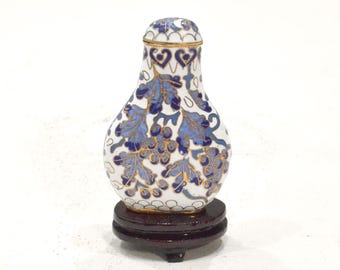 Chinese Cloisonne' Flower Vase on Wooden Stand