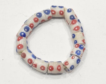 African Krobo Glass Bead Bracelet Ghana West Africa