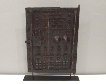 African Dogon Door Carved Wood Granary Door Mali