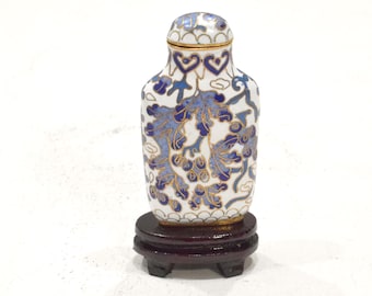Chinese Cloisonne' Flower Vase on Wooden Stand