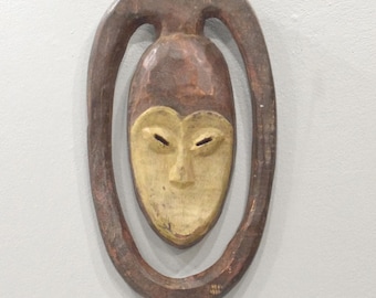 African Kwele Plank Mask Gabon Initiation Mask