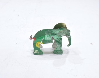 African Folk Art Toy Elephant Recycled Tin Can Tanzania