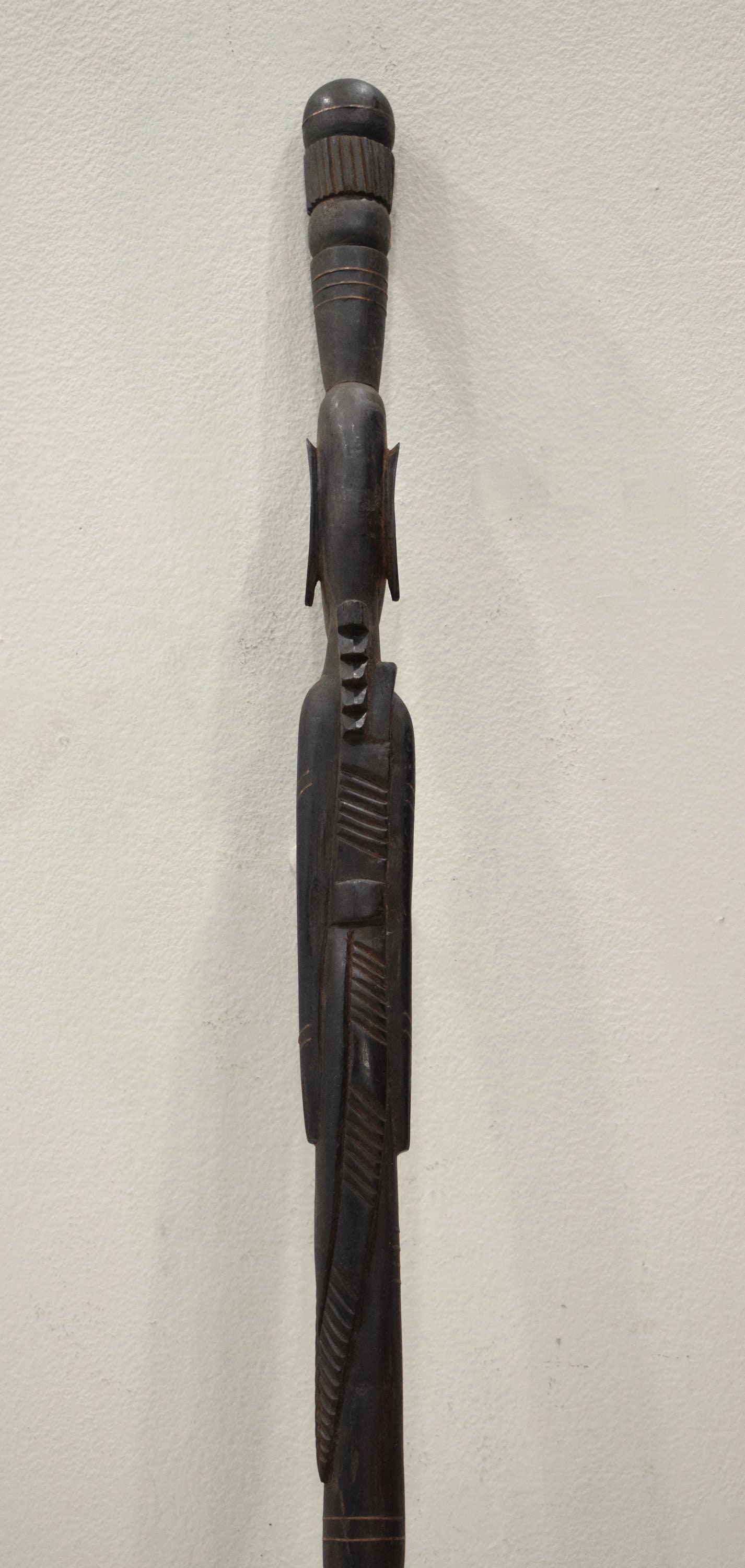 African Walking Stick Carved Ebony Wood GoGo Tribe Ebony Walking Stick